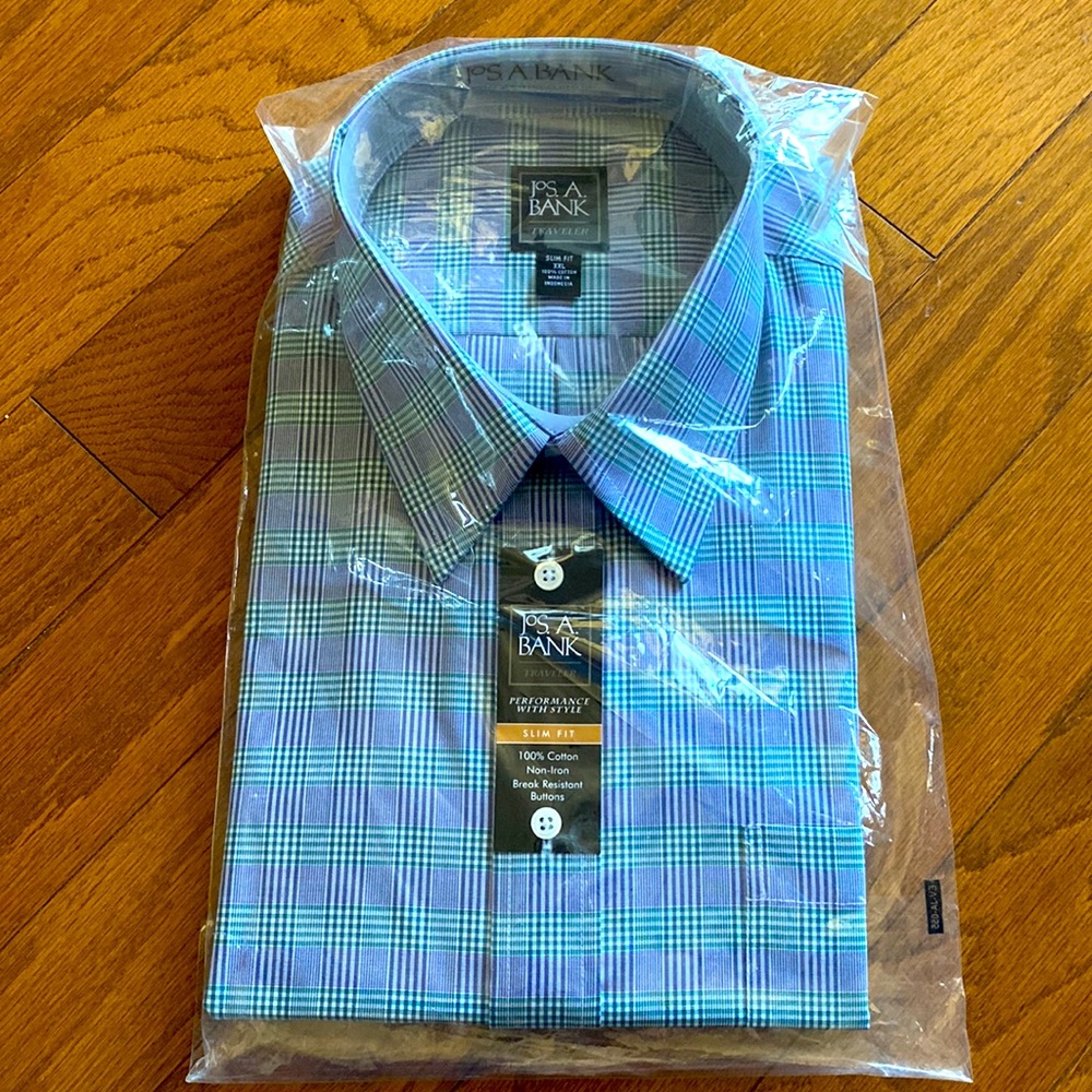 Jos. A. Bank Traveler Slim Fit XXL Long Sleeve Dress Shirt